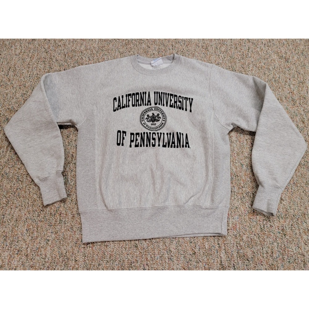 Champion Reverse Weave Sweatshirt Mens Small Gray California University of PA